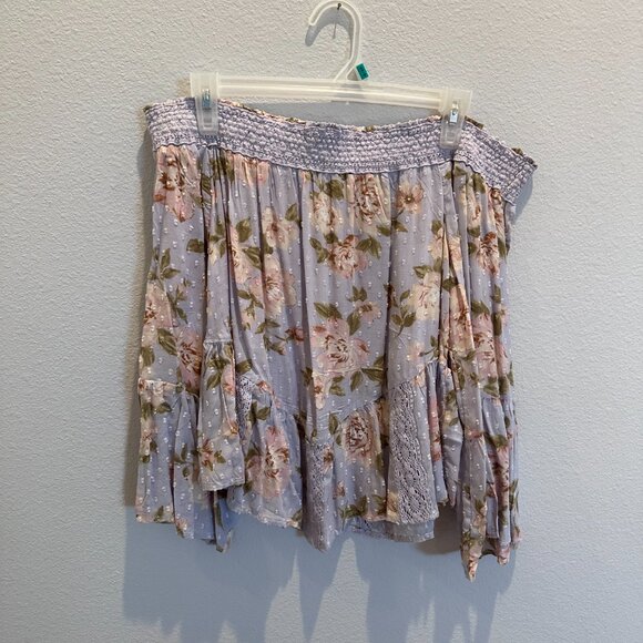 American Eagle Off-The Shoulder Purple Floral Top (M) - Picture 4 of 6